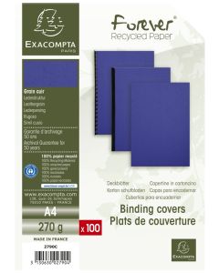 Couverture pour Reliure A4 - Carton - Bleu foncé EXACOMPTA Lot de 100 Visuel