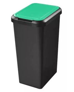 Photo Poubelle à pédale avec couvercle - 45 litres - Blanc/Jaune : HELIT H2402118