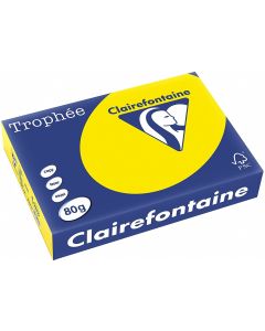 Ramette de papier de 500 feuilles A4 - Jaune fluo : CLAIREFONTAINE Trophée Exemple