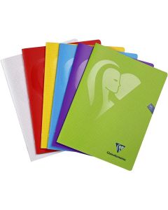 CLAIREFONTAINE 63361C : Cahier piqûre couverture pelliculée - 96 pages à grands carreaux - 240 x 320 mm