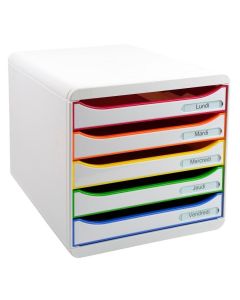 Module de rangement 5 tiroirs - Big Box Plus - Blanc/Arlequin EXACOMPTA Black Office Image