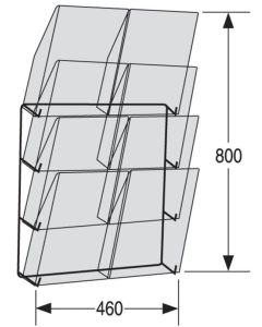 Présentoir mural - 8 compartiments format A4 - Gris clair/Transparent : KERKMANN Modèle