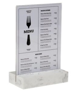 Présentoir de table avec socle en Polystone - Blanc - A5 : EUROPEL image