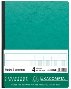 EXACOMPTA 4040E Registre 4 colonnes - 320 x 250 mm - Jaune