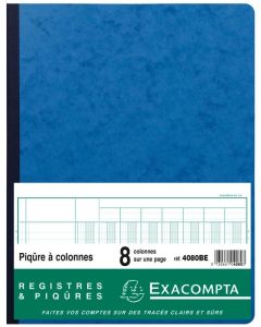 Registre de 8 colonnes 320 x 250 mm Journal comptable 4080E Exacompta
