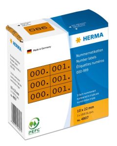 Etiquettes à triple numérotation - Noir et Marron HERMA 4807