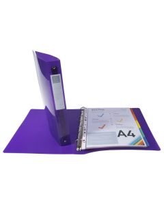 Exacompta 51776E : Classeur Iderama à 4 anneaux Dos de 40 mm Violet