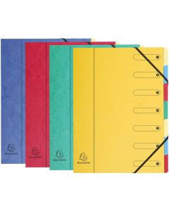 5207E EXACOMPTA  : Lot de 8 trieurs avec élastiques Assortiment photo