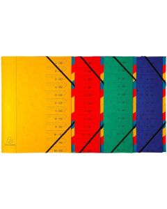 EXACOMPTA : Trieur avec élastiques - 12 compartiments 54120E