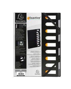 55334E EXACOMPTA  : Trieur Exactive avec élastiques  Noir