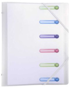 Photo Trieur avec élastiques Chromaline 6 compartiments - Incolore EXACOMPTA 