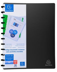 Protège-documents amovibles à anneaux de 60 vues - Noir EXACOMPTA Image