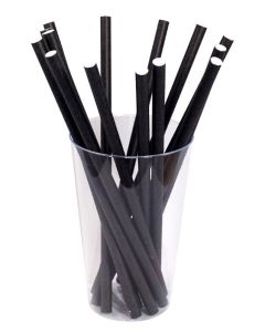 Pailles en papier - 210 mm - Noir : PAP STAR Pure Lot de 100 Modèle