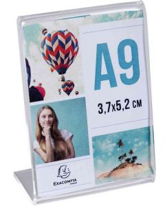 Porte-Nom - Chevalet incliné - Vertical - A9 - Cristal : EXACOMPTA Office image