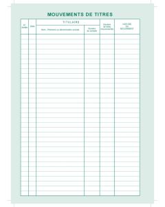 Registre Mouvements de Titres et Comptes d'ActionnairesLE DAUPHIN