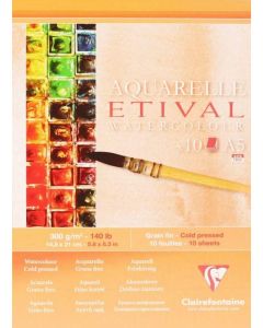 Bloc étude aquarelle A5 - 148 x 210mm - Lot de 5 : CLAIREFONTAINE Etival image