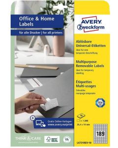 Étiquettes amovibles - Blanc - 25,4 x 10 mm AVERY Ecologique Lot de 5670 Avant