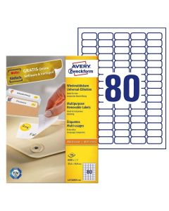 Étiquettes amovibles Blanc - 35,6 x 16,9 mm : AVERY L4732REV-100