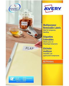 Étiquettes amovibles - Blanc - 96,0 x 50,8 mm AVERY Ecologique Lot de 300