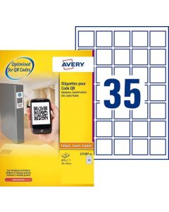 AVERY Étiquettes Codes QR 35 x 35 mm L7120-25 Blanc Modèle