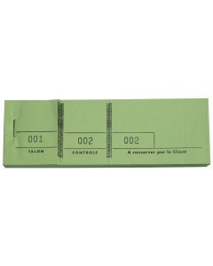 Passe-partout Vert Carnet de tickets Coupon détachable Modèle