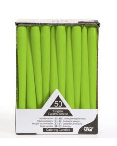 Bougie chandelier - Vert Citron 25 cm : PAP STAR Lot de 50 image