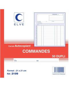 Photo Carnet de commandes 210 x 210 mm - Autocopiant Dupli ELVE