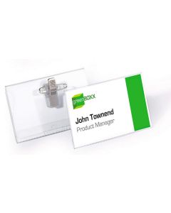 DURABLE : Lot de 5 badges avec clip combi - 90 X 54 mm