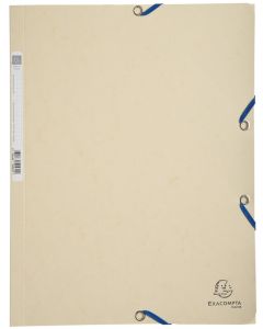 Chemise à élastiques 3 rabats Carte lustrée 400g - Ivoire : EXACOMPTA Image