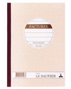 FACTURE carnet autocopiant Tripli - 210 x 148 mm Dauphin 1223D Facturier