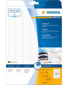 Étiquettes adhésives Jet d'Encre - 25,4 x 8,5 mm. - Blanc HERMA 8830