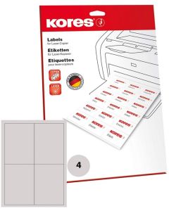 Étiquettes adhésives universelles - 105 x 148 mm - Blanc : KORES Lot de 100