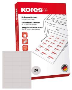 Étiquettes adhésives universelles - 70 x 36 mm - Blanc : KORES Lot de 2400