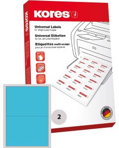 Lot de 200 étiquettes adhésives - Bleu - 210 x 148 mm : KORES Photo