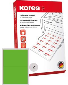 Lot de 200 étiquettes adhésives - Vert - 210 x 148 mm : KORES Visuel