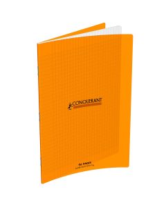 Photo Cahier Séyès / Grands carreaux Orange - Polypro - 96 pages - 210 x 297 mm CONQUERANT :