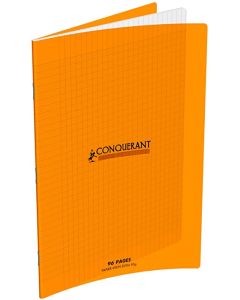 Photo Cahier Séyès / Grands carreaux Orange - Polypro - 96 pages - 240 x 320 mm CONQUERANT :