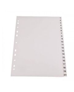 Photo Intercalaire numérique en plastique - 1 à 20 - A4 : PRO-OFFICE