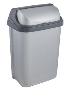 Photo Poubelle avec couvercle - 10 litres - Argent/Gris KEEEPER Rasmus