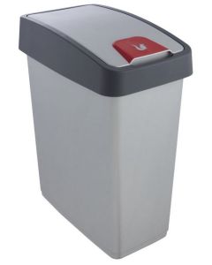 Photo Poubelle avec couvercle - 25 litres - Argent/Gris KEEEPER Magne