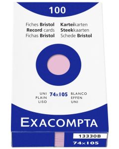 Photo Fiches Bristol unies - 74 x 105 mm - Rose EXACOMPTA Image