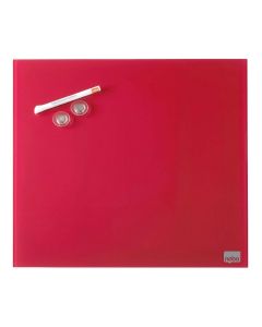 Photo Tableau magnétique en verre Diamond - 450 x 450 mm - Rouge : NOBO 1903955