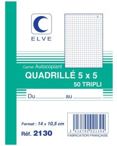 QUADRILLE Carnet autocopiant Tripli - 140 x 105 mm 2130 Elve