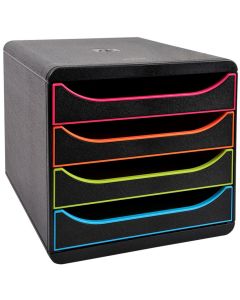 Photo Caisson à 4 tiroirs - Big Box - Noir/Arlequin EXACOMPTA Black Office