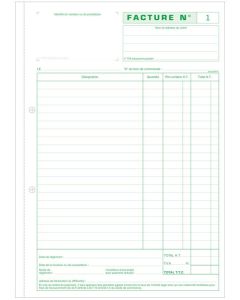 FACTURIERS : Lot de 5 Carnets autocopiants Dupli - 210 x 297 mm 3287E - Factures