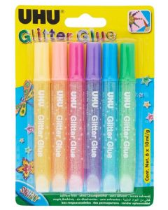 Photo UHU Tube de colle de paillettes Glitter Glue Shiny - Assortiment