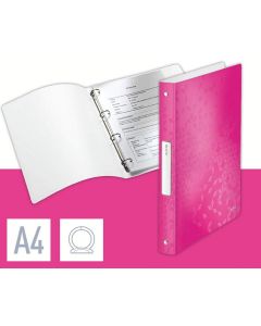 Photo Classeur souple à 4 anneaux - Dos de 32 mm - Rose LEITZ WOW