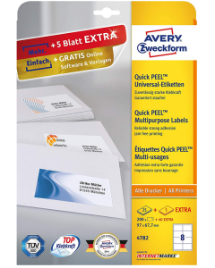 Photo Étiquettes adhésives - 97 x 67,7 mm - Blanc AVERY