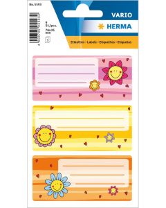 Photo HERMA : Lot de 9 étiquettes pour livres - Visages de fleurs - 5593