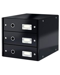 Photo Boite de classement WOW - 3 tiroirs - Noir LEITZ Click et Store 6048-00-95